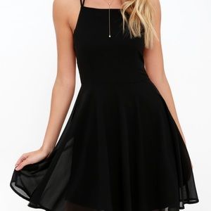 Black - Lace Up back Dress!